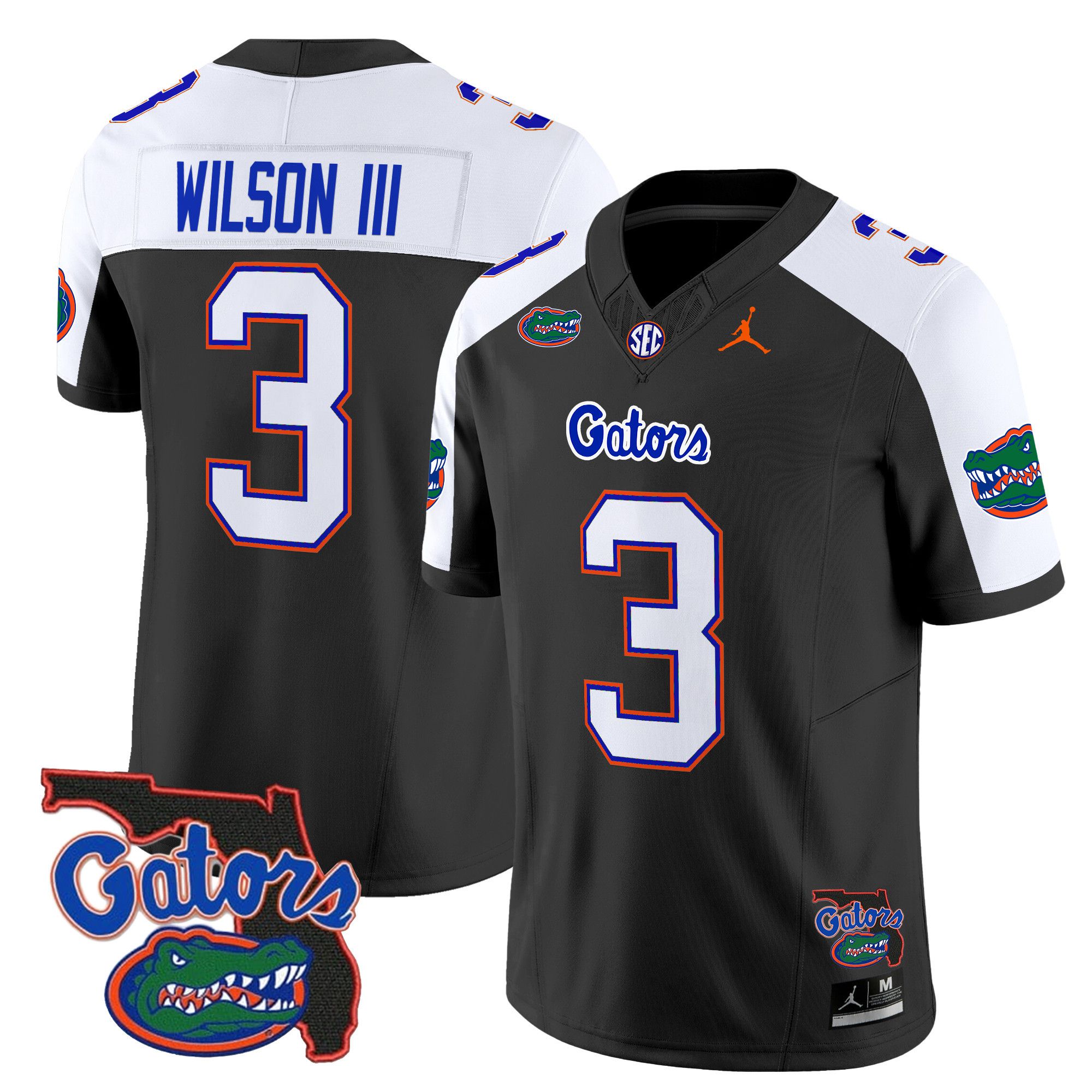 Men Florida Gators #3 Wilson iii Black 2024 Florida Patch Vapor Limited NCAA Jersey